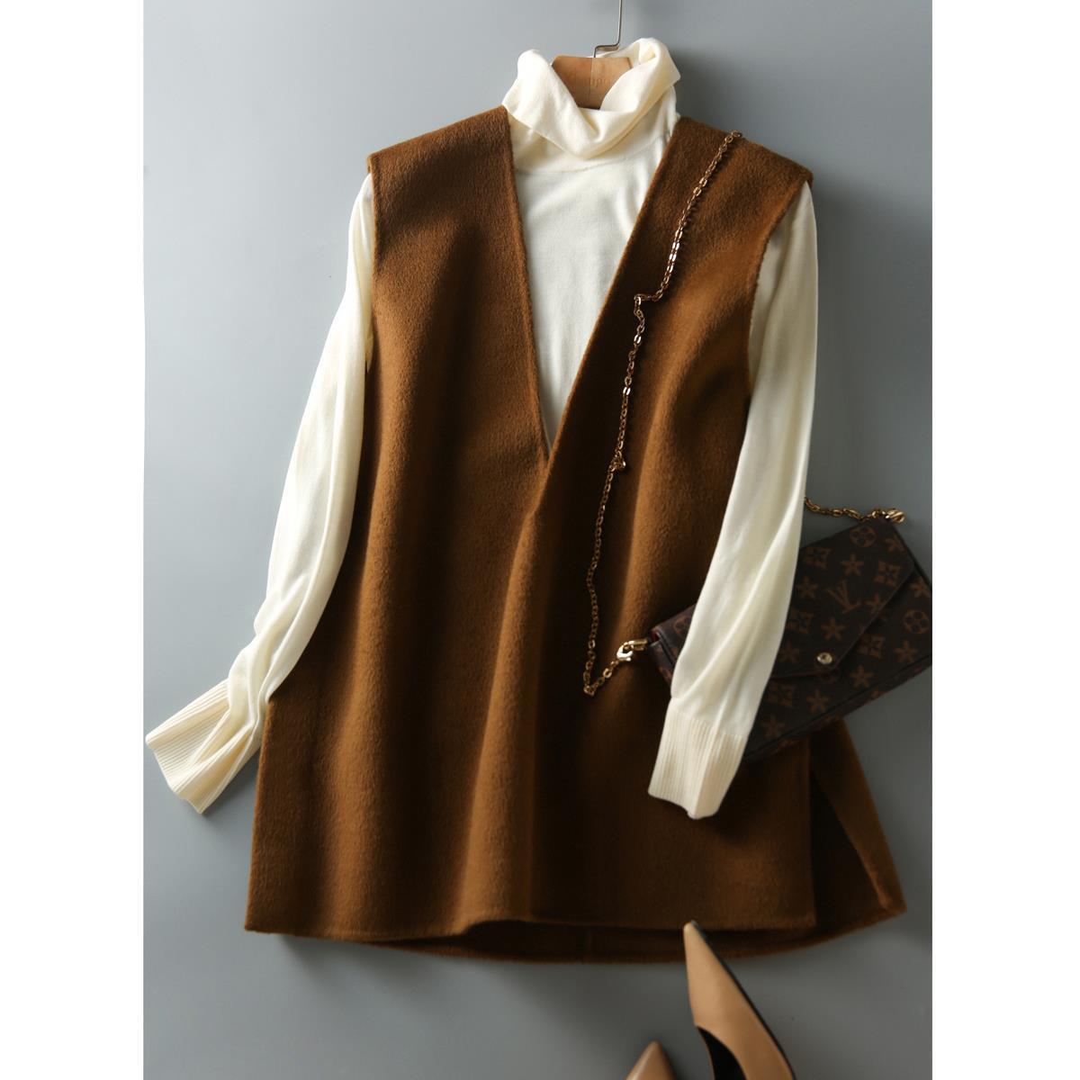 Vネックベスト レディース アウター トップス ノースリーブ Vネック