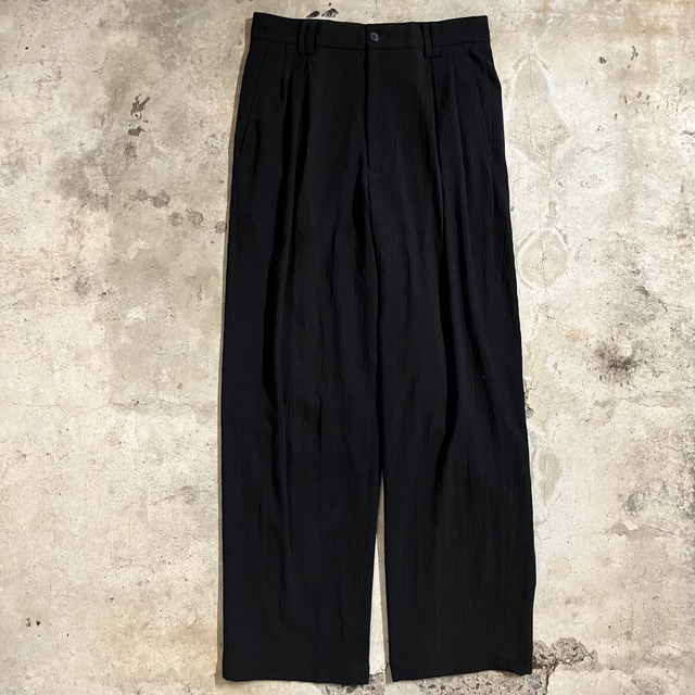 【vintage】pleats design straight slacks pants/プリーツ デザイン ストレート スラックス パンツ/ssize/#0802/osaka