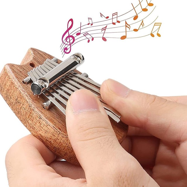 【特価セール】カリンバ 親指ピアノ 8キー 高級木材 ミニ 指ピアノ 指打楽器 指オルゴール 初心者セット 子供大人初心者向け
