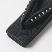 レディース　RumiRock×菱屋カレンブロッソ 黒角草履　スタッズ鼻緒　[F583 F99 F617]