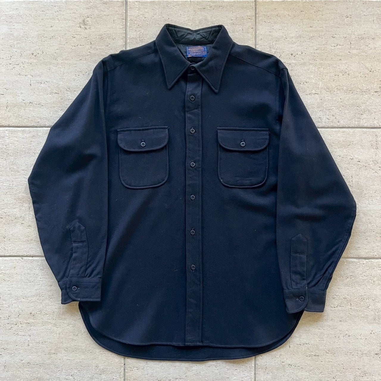 70s ペンドルトン　ボードシャツ　ブラック　単色　デッドストック 60-70's PENDLETON Wool Board Shirt Blackwatch L / ペンドルトン