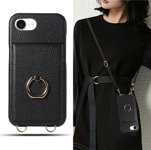 FOR iphone 16e 用 ショルダー 可愛い スマホケース いphone16e iphone16e phone16e 用 ストラップ 薄型 かわいい 携帯 背面手帳型 斜めかけ 肩掛け 首掛け 紐付き 韓国 軽量 カード収納 ショルダーケース おしゃれ 2way