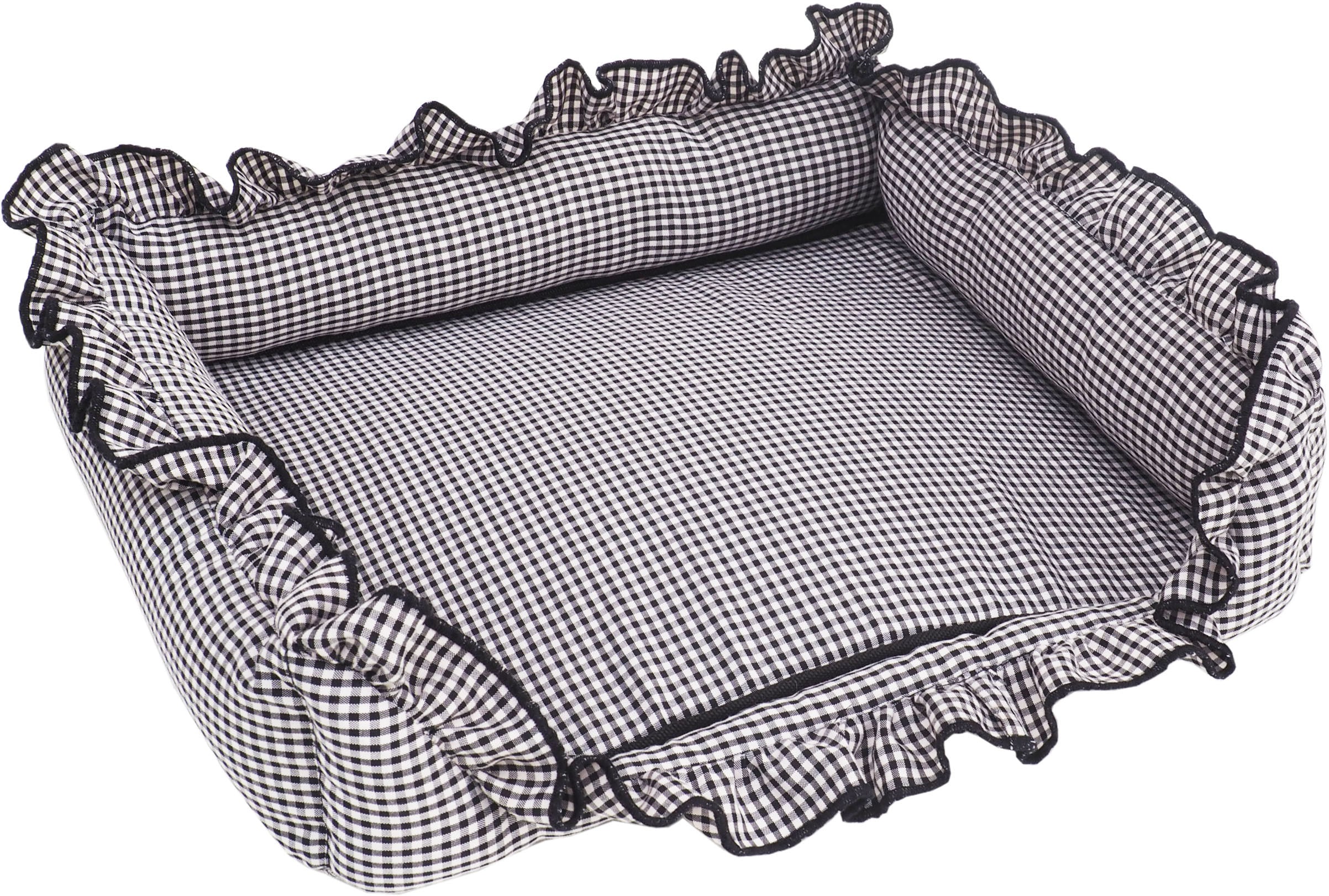 【ドッグベッド】ミニスクエアベッドフリル ピンク/ブルー/ブラック