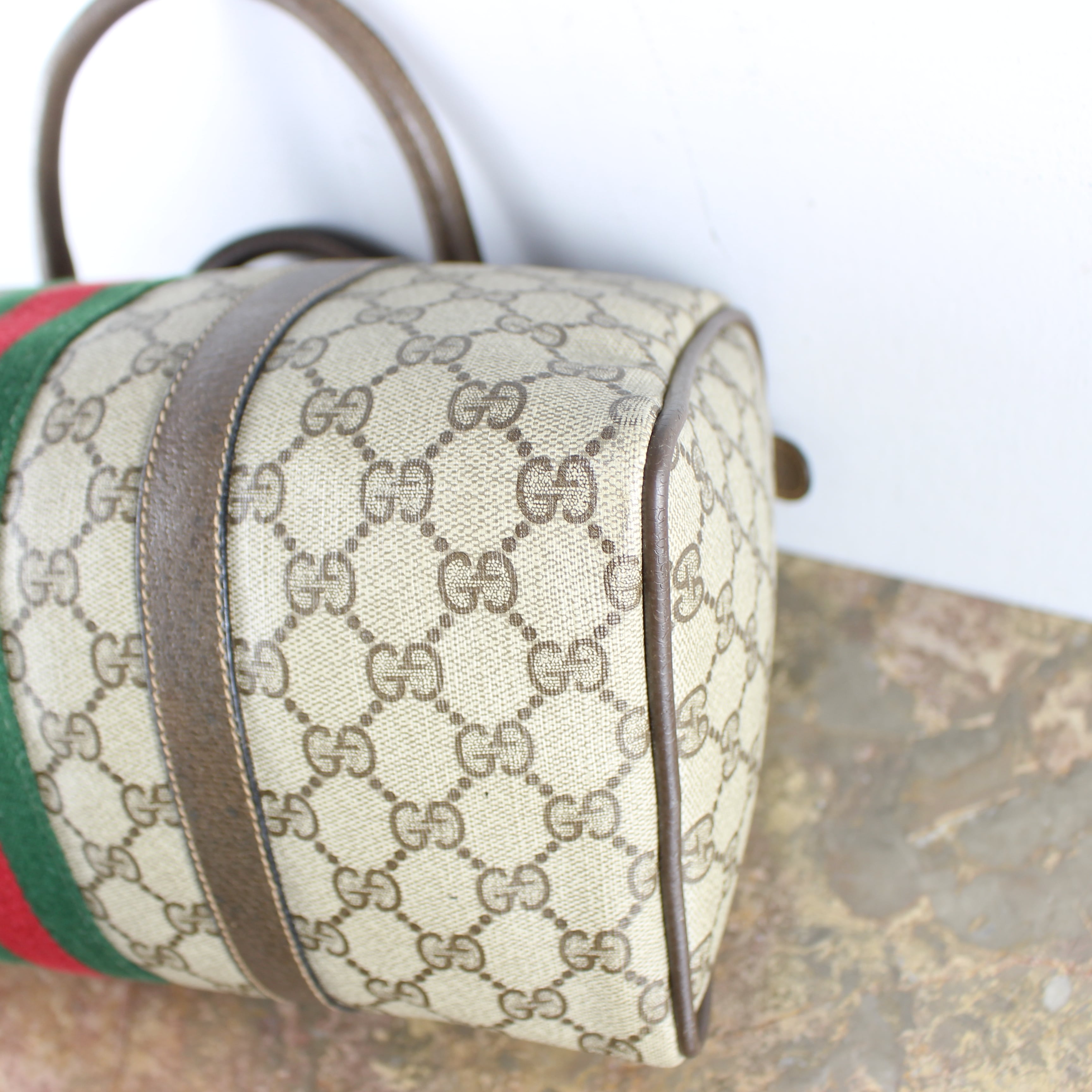 ◎.OLD GUCCI SHERRY LINE GG PATTERNED MINI BOSTON SHOULDER BAG