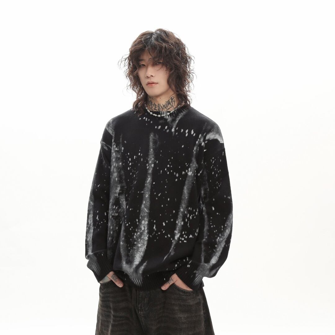 MZ STUDIOペイントスプラッシュタイダイウォッシュニット