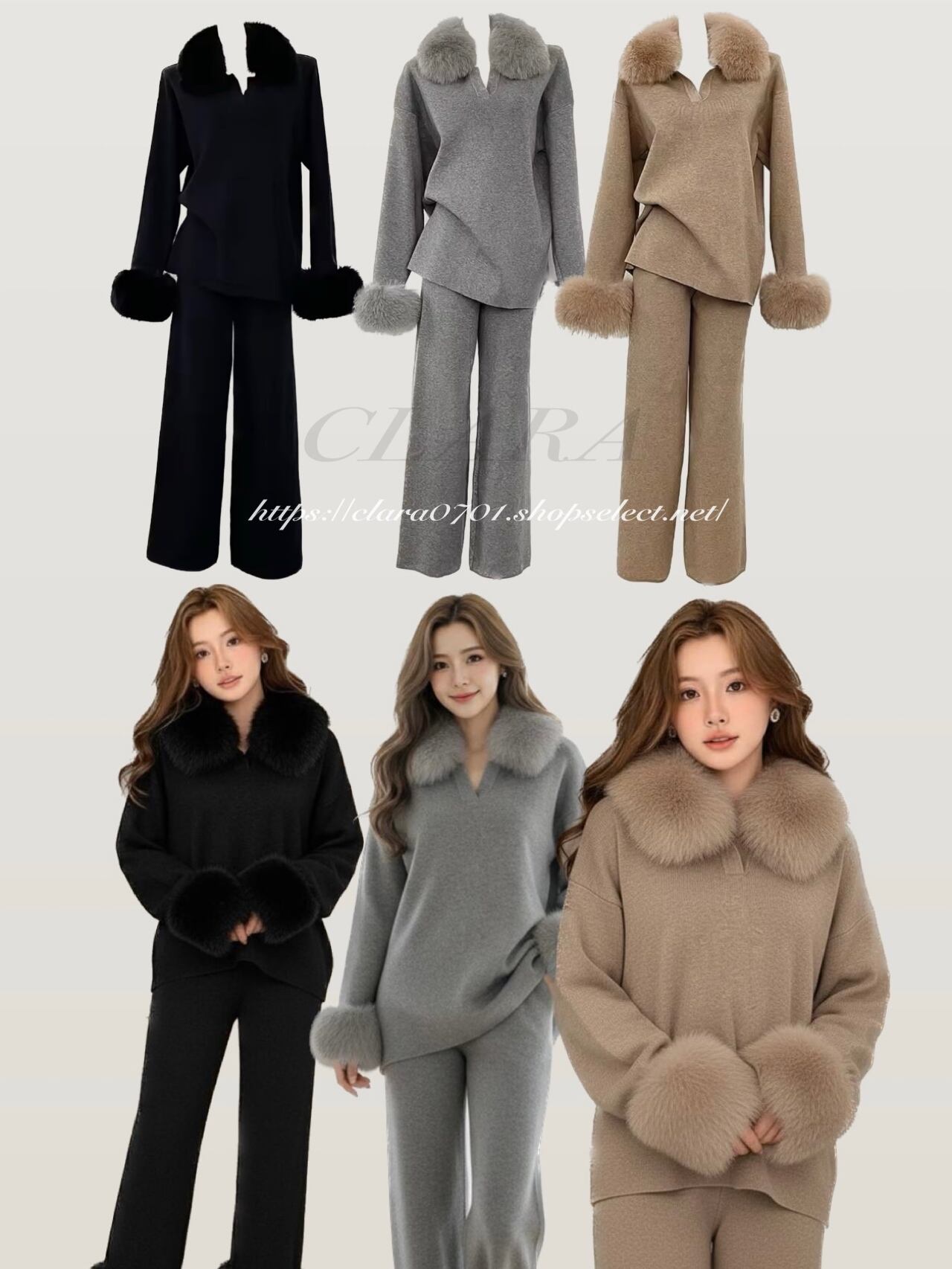 fox fur knit setup 《 即日発送 》