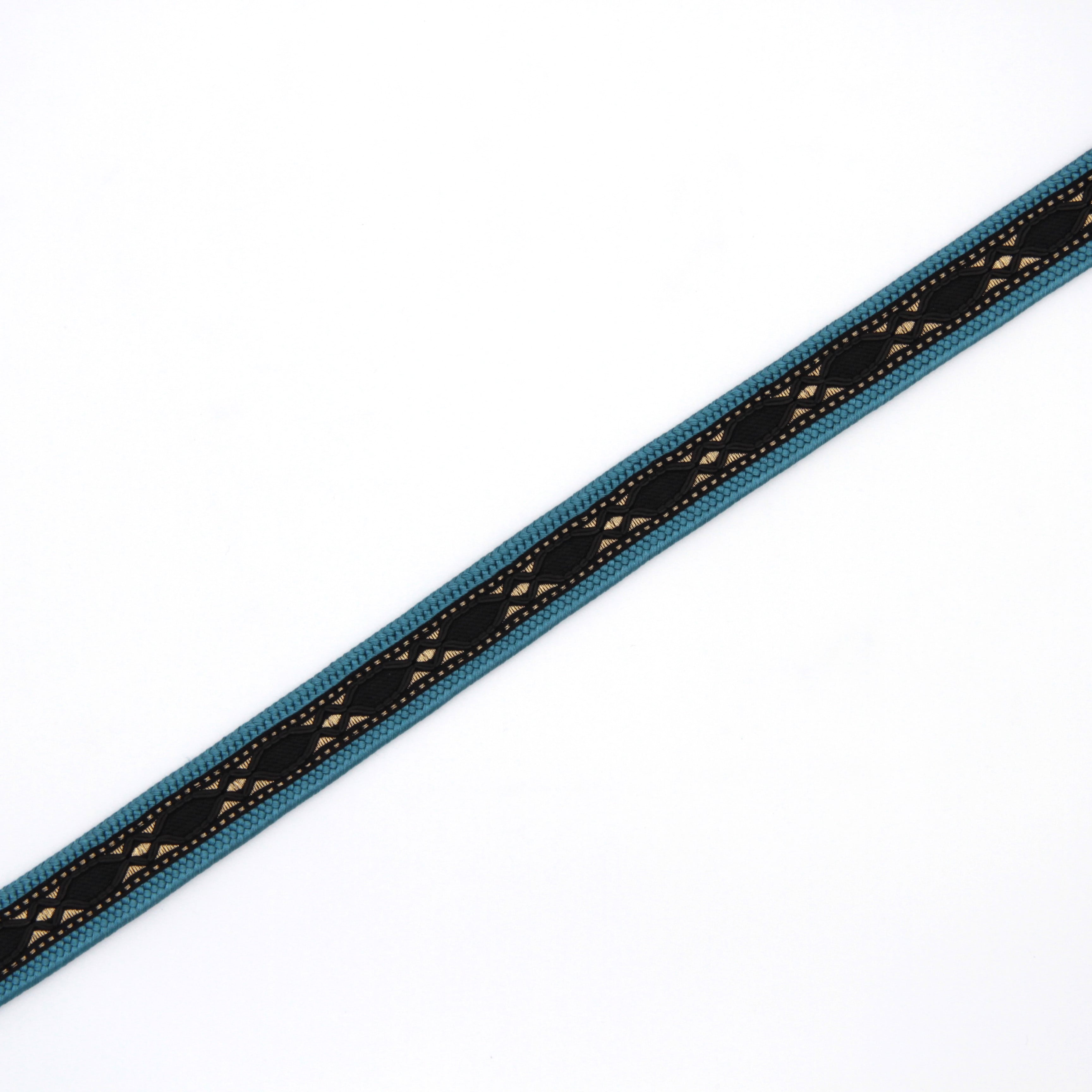 新品・未使用 帯締め【ターコイズブルー×黒】帯飾り アクセサリー 成人式 振袖 帯〆 和装小物 着物 きもの 和装 W-89 新品・未使用 帯締め【ターコイズブルー×黒】帯飾り アクセサリー 成人