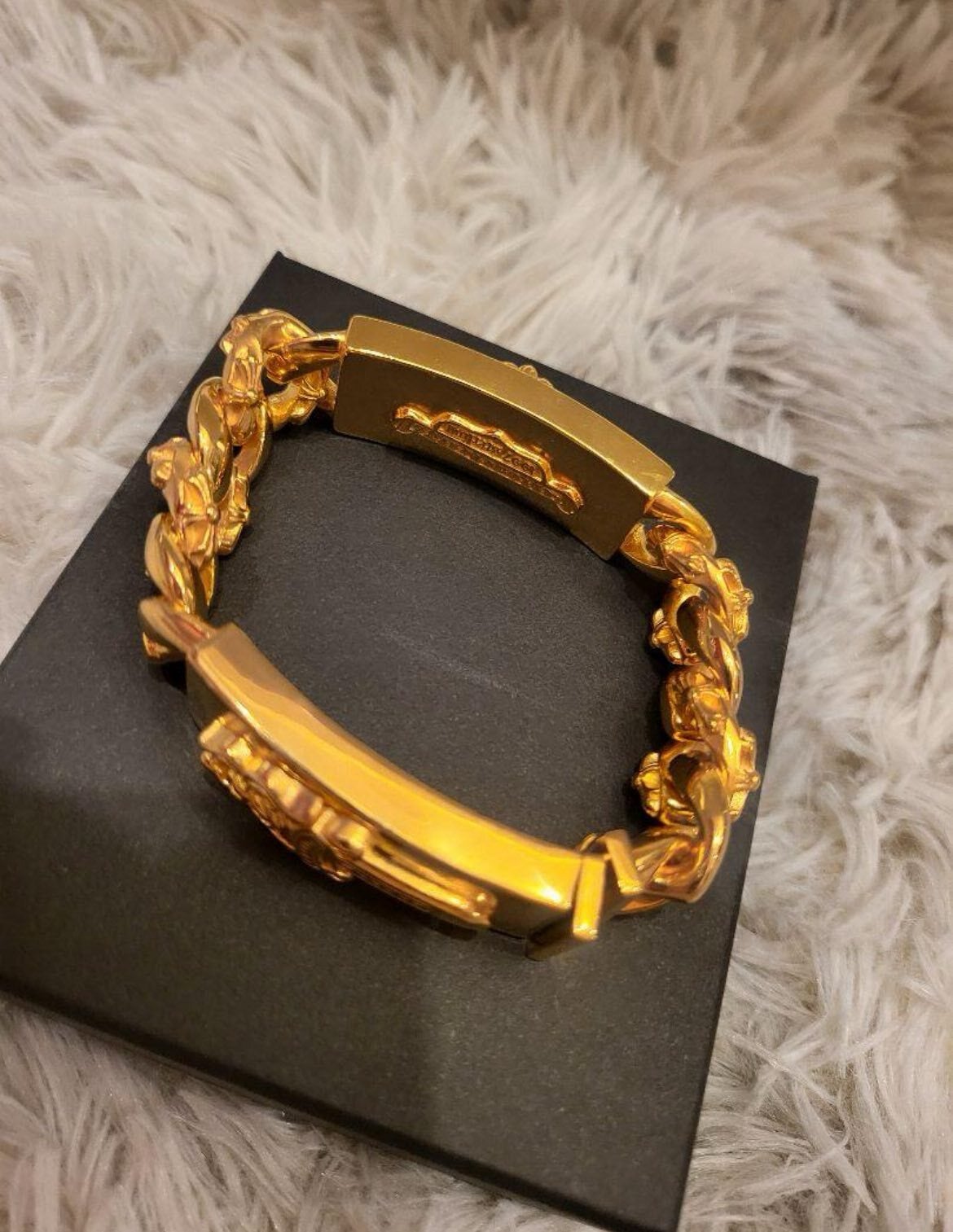 CHROME HEARTS クロムハーツ ダブルID ブレスレット 22k ゴールド