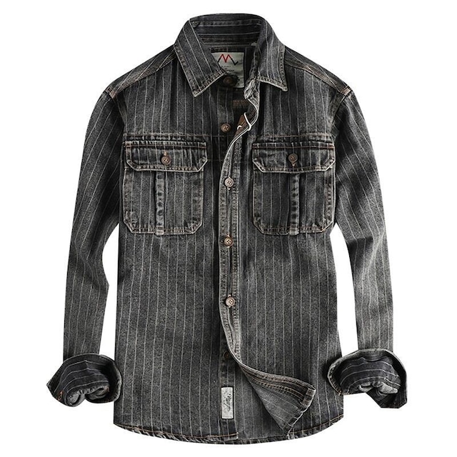 Striped denim shirt 21199