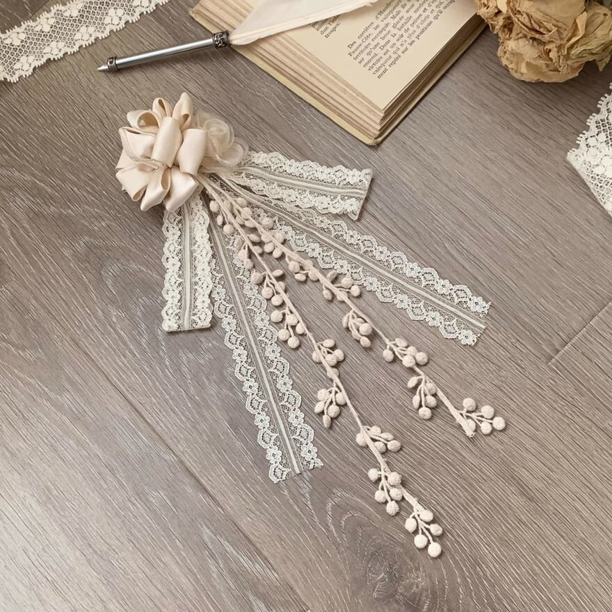 【予約商品】 クラシカルロリィタ 小物 アクセサリー フラワーボール コサージュ 月光礼賛 控えめ お茶会 女子会コーデ