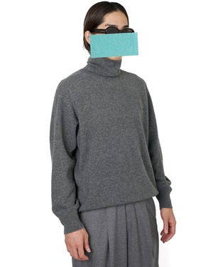 ssstein "EXTRA FINE WOOL KNIT TURTLE NECK LS〔GREY〕"