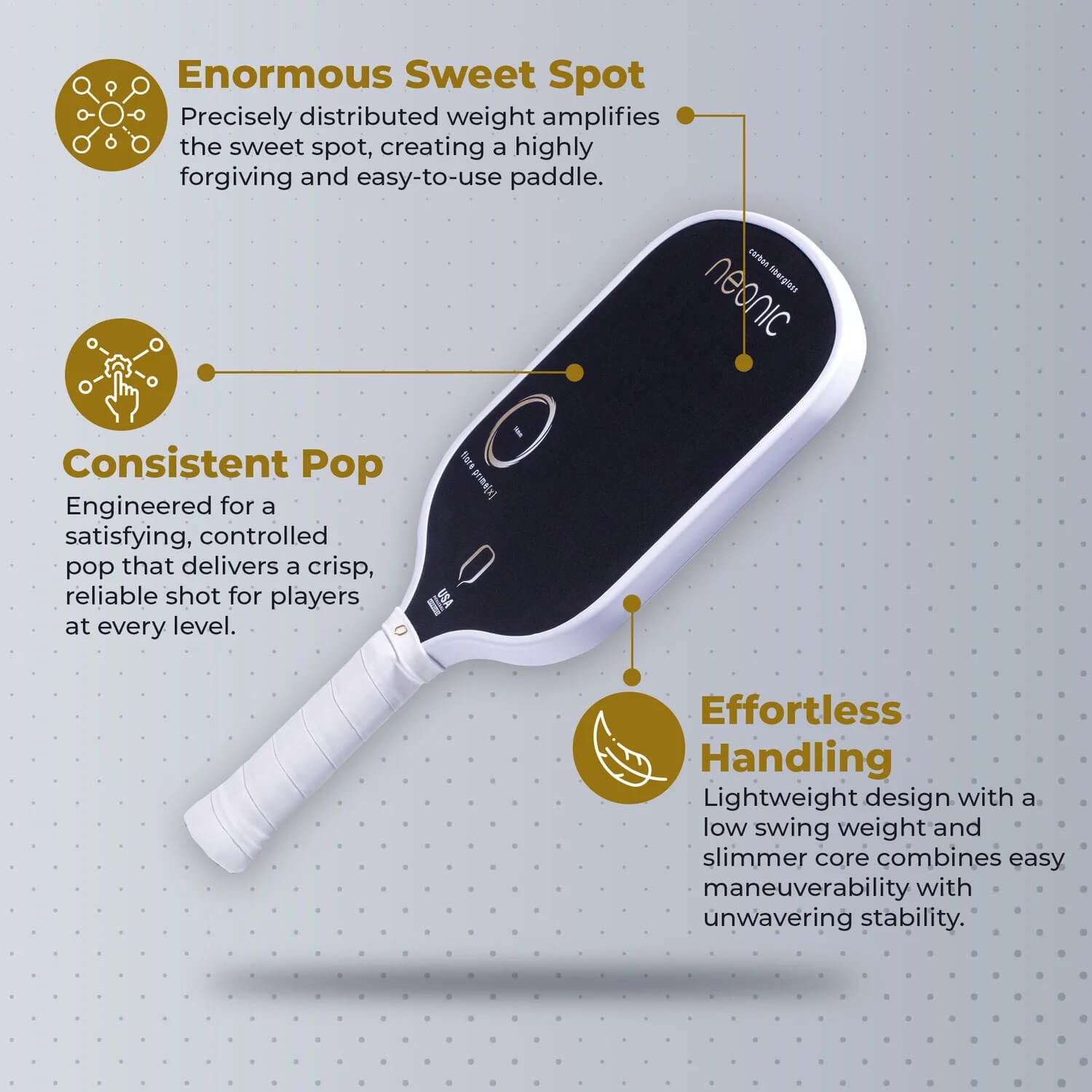 neonic FLARE PRIME X white ピックルボールパドル | SANNO SPORTS