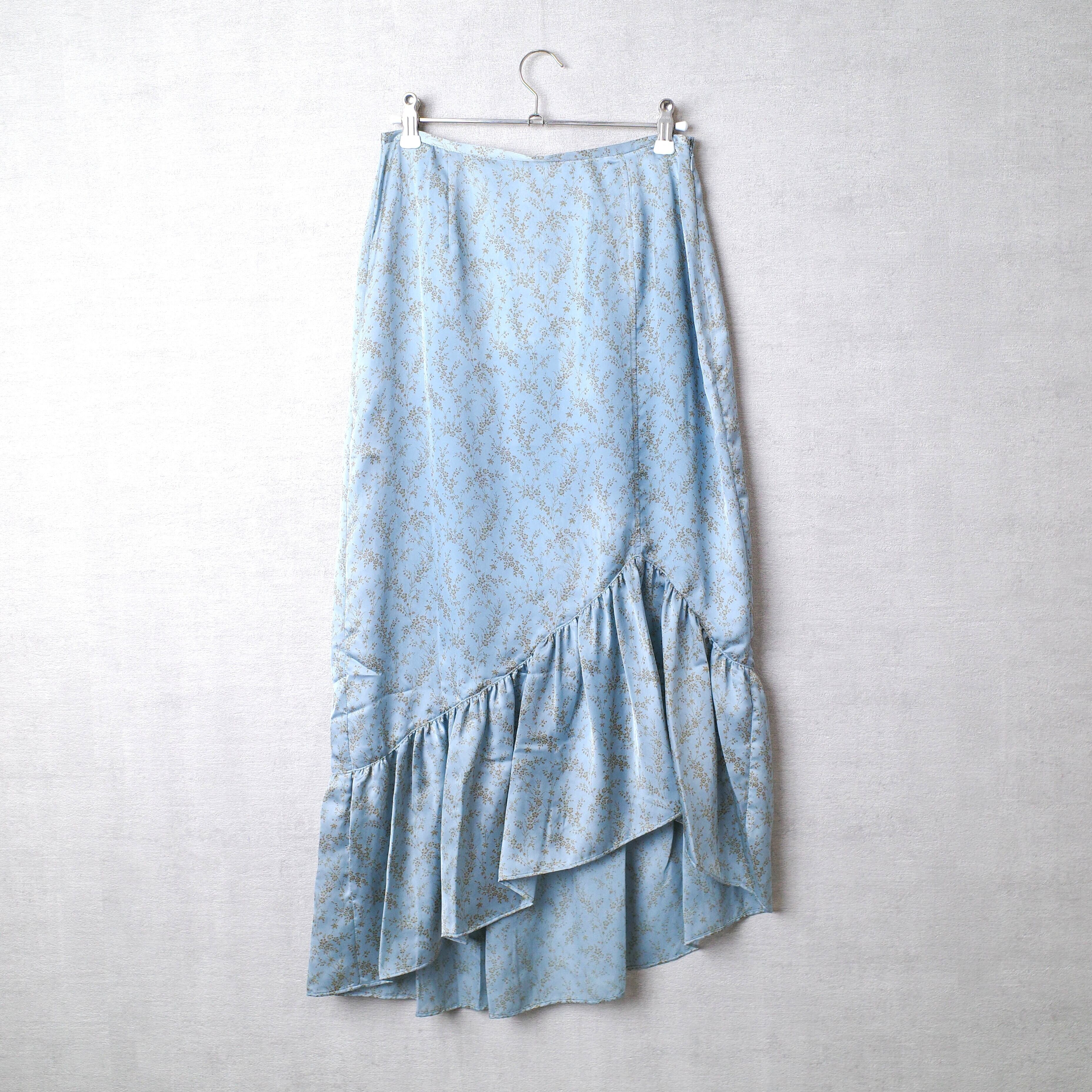 [NEW] CLANE	FLOWER FRILL SKIRT 16109-6001 BLUE