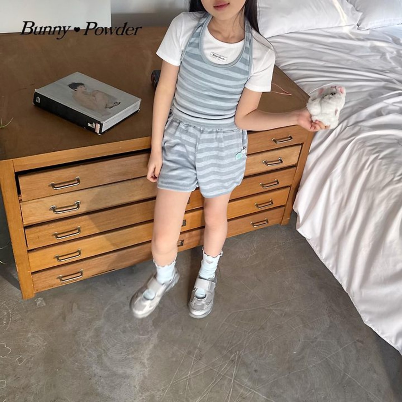 [Bunny Powder] (Planning) Striped Halter Sleeveless (2XL/3XL/4XL) / [버니파우더] 기획)단가라홀터나시 (2XL/3XL/4XL)
