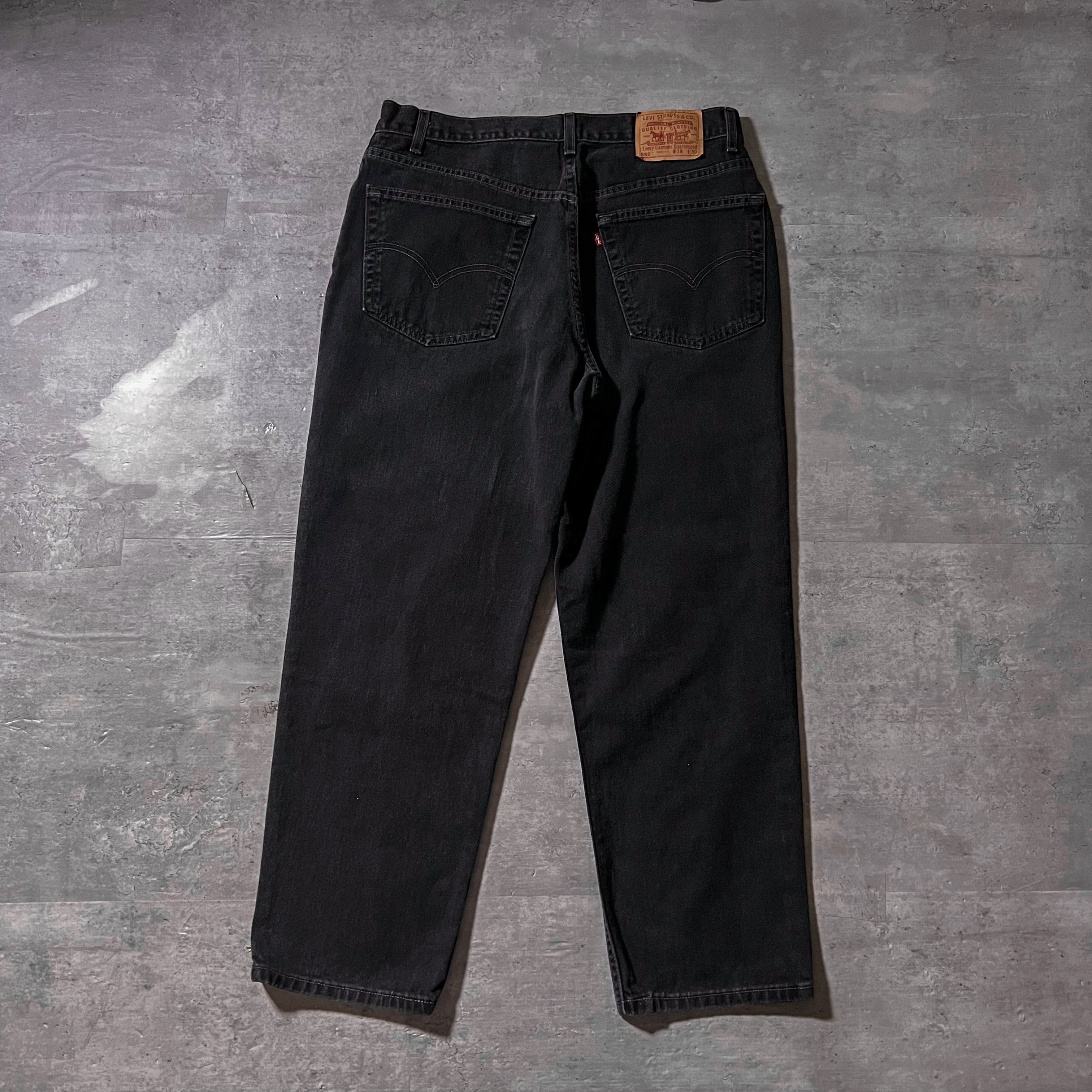 00年製 “Levis 550” 後染めblack denim pants W38L30 made in usa 