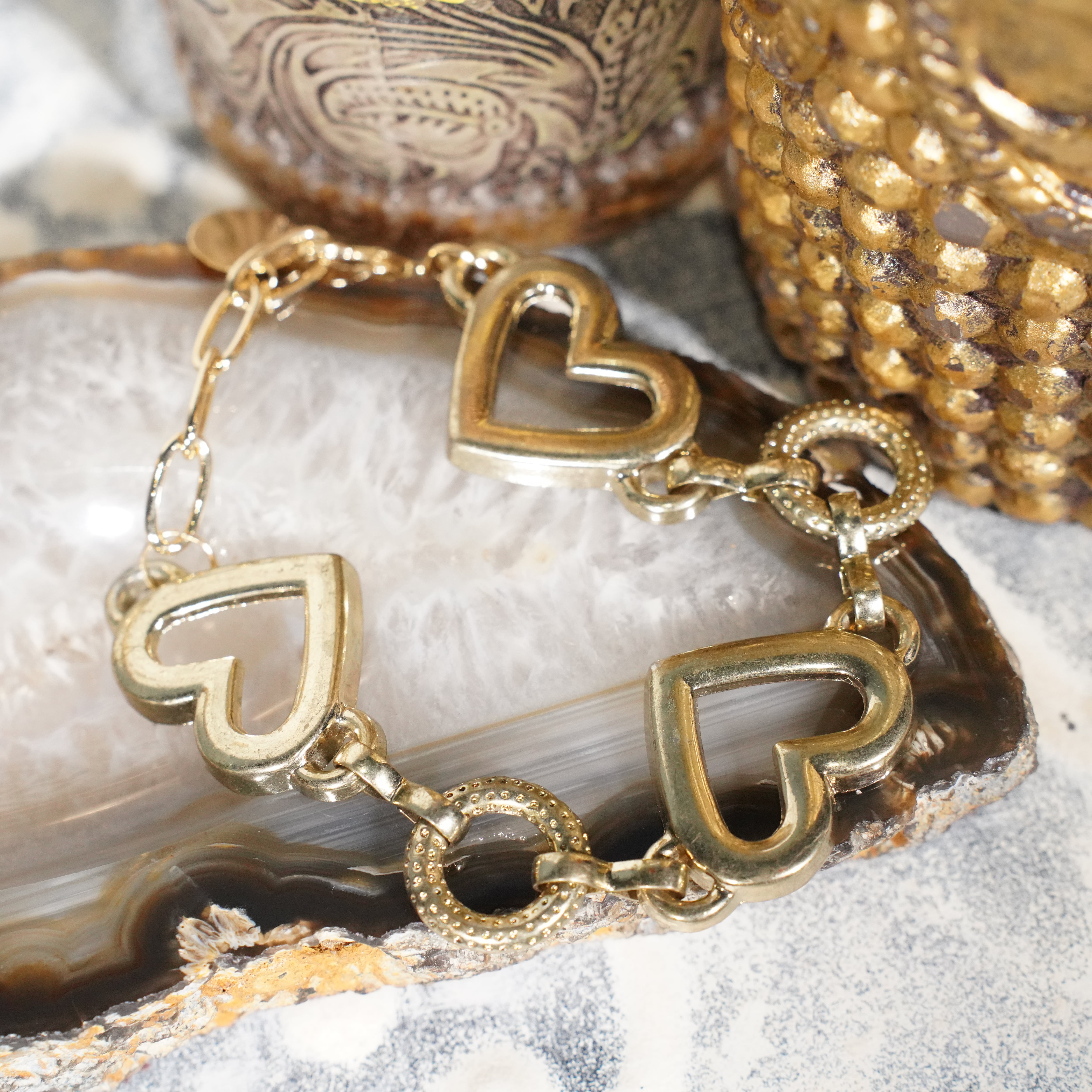 USA VINTAGE METAL HEART DESIGN BRACELET/アメリカ古着メタルハート