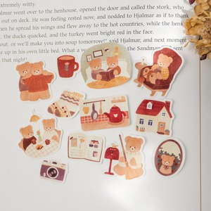 くまとふたりのおうちマスキングフレークシール【貼ってはがせる】