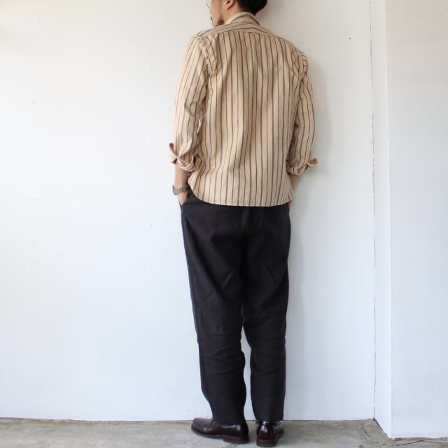 Orgueil オルゲイユ Stripe Work Shirt ストライプワークシャツ Beige