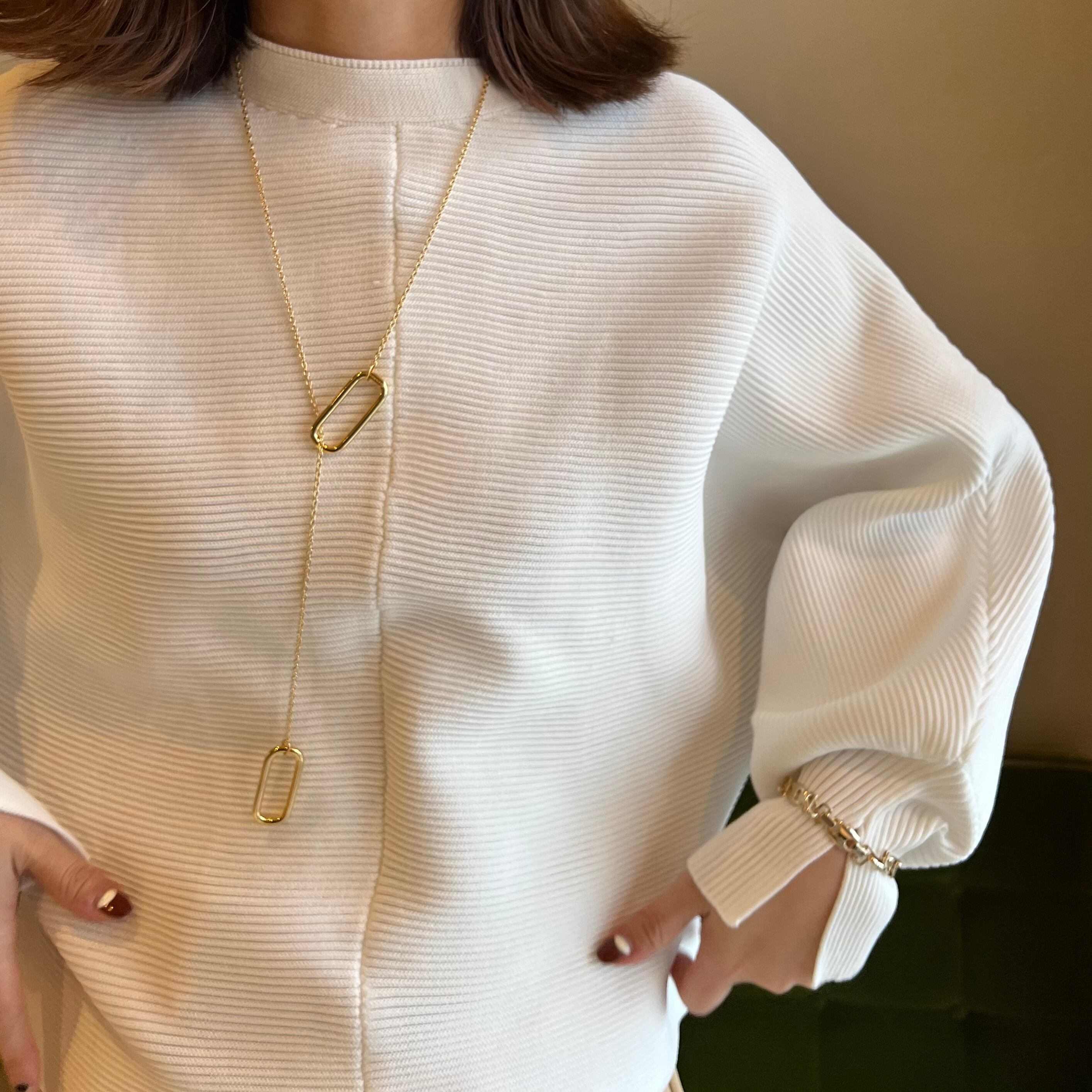 Sea'ds Mara】Plain rectangular necklace | valance 福井｜レディース
