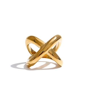 Layer cross ring -Gold-【アレルギー対応】