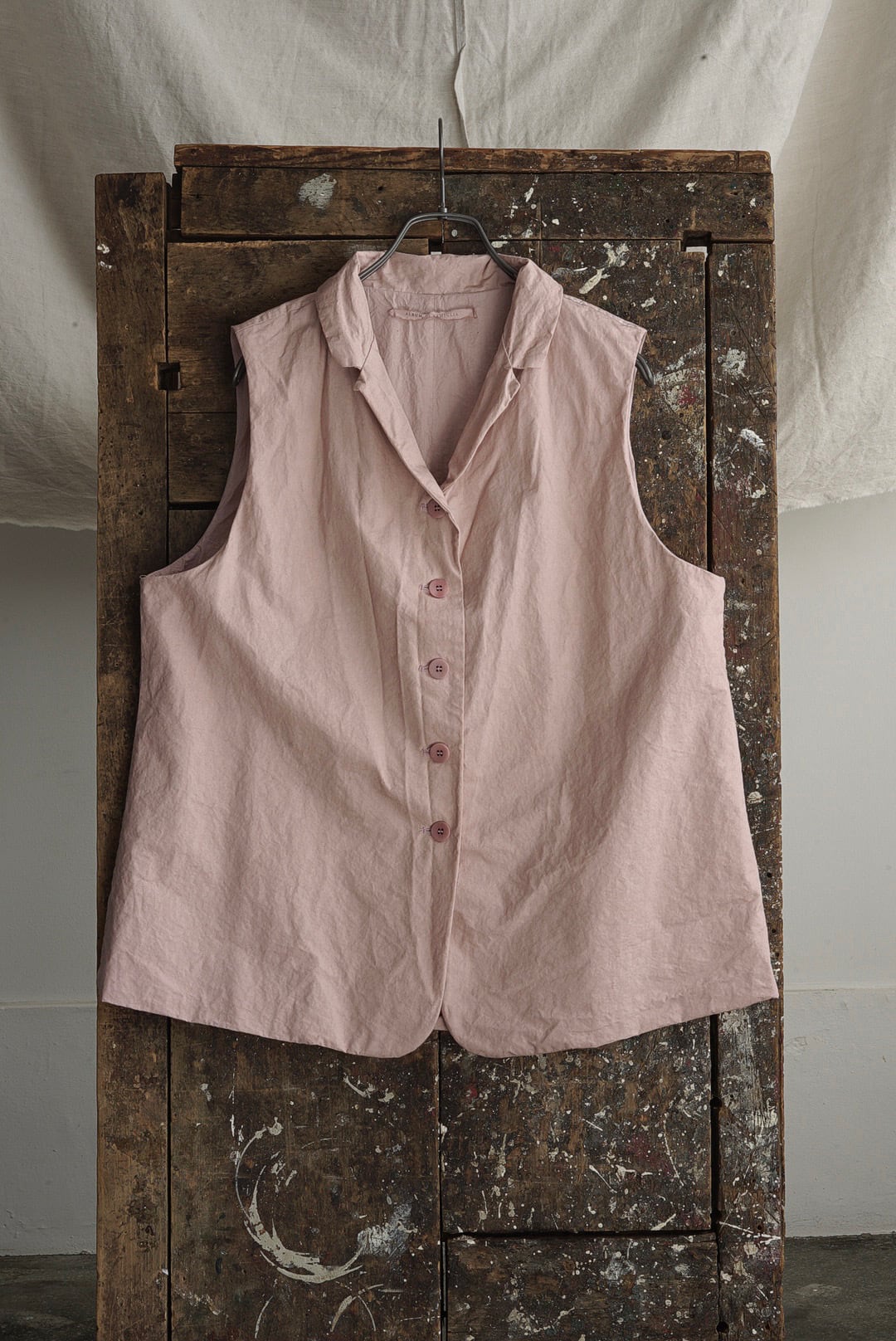 ALBUM DI FAMIGLIA - COTTON SLEEVELESS BLAZER (PETAL PINK)