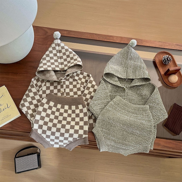【秋作】フードチェックorノーカラーセットアップ