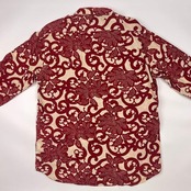 衣 コロモ 花柄 長袖シャツ XL/レッド系 メンズ