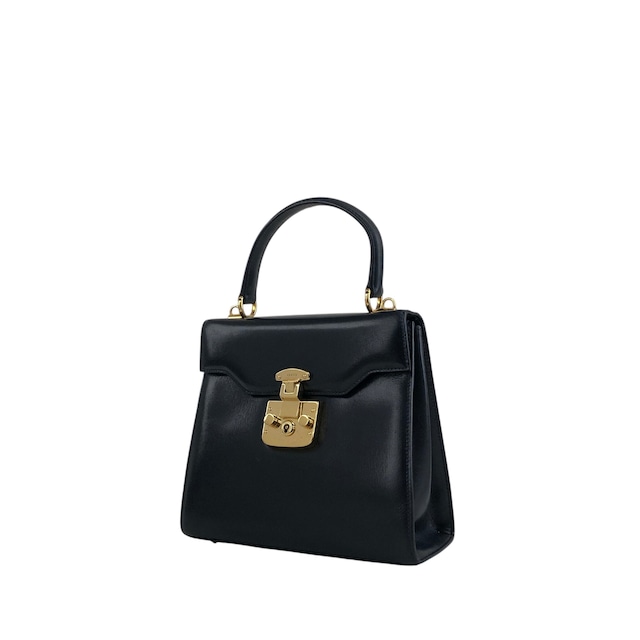 GUCCI グッチ ハンドバッグ ネイビー レディロック レザー 000・2110・0211 2WAY vintage ヴィンテージ オールド 5yyupi