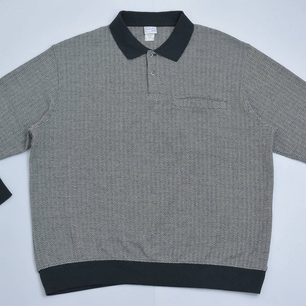 USA製 90sヴィンテージ ポロシャツ SNAKE EYES ヘリンボーン fa7bbdf2ed58fcfbfc6b97d03180bf