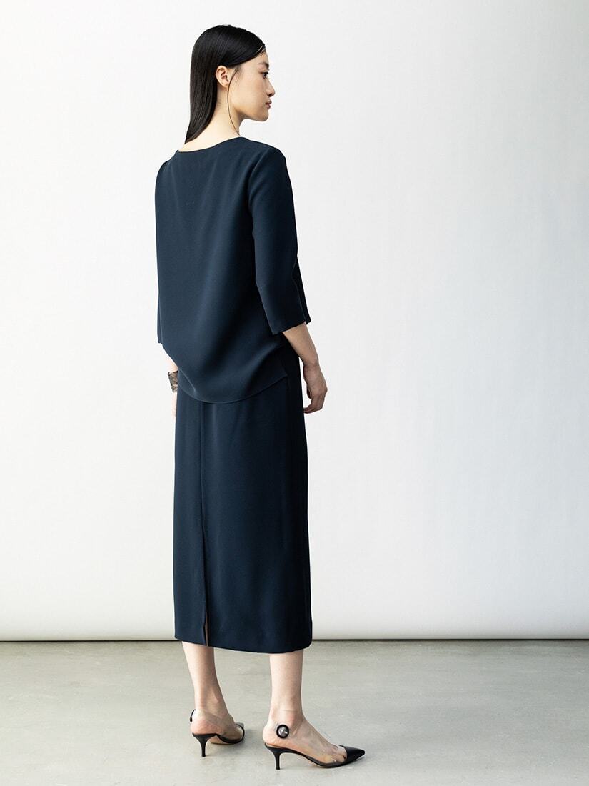 STRAIGHT SKIRT（BLACK,NAVY）18BA06 | saqui (store)