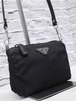 【美品】 PRADA プラダ テスート ナイロンxレザー クロスボディ ミニ ショルダー カメラ バッグ ポーチ ポシェット 黒◆クロスボディの定番