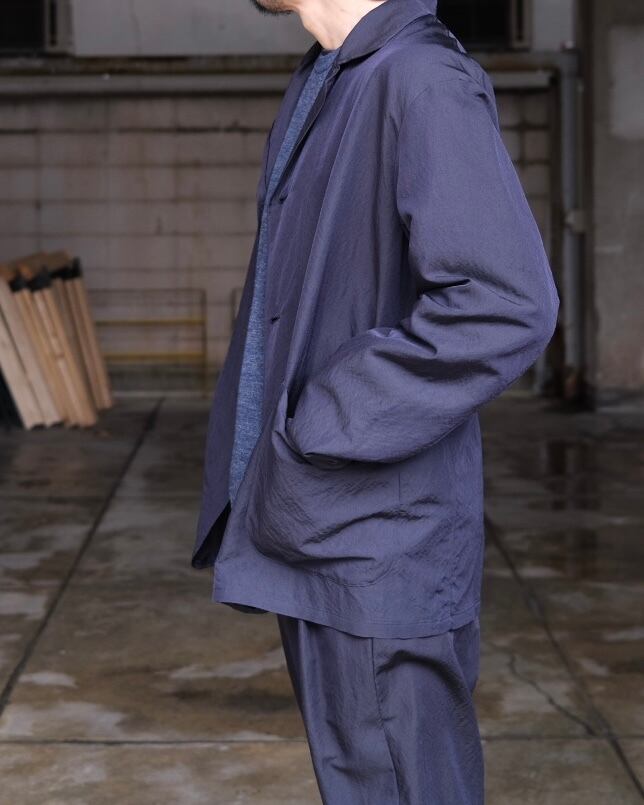 ULTERIOR” WASHED WOOL SILK TWILL JKT FRENCH NAVY” | Lapel online store