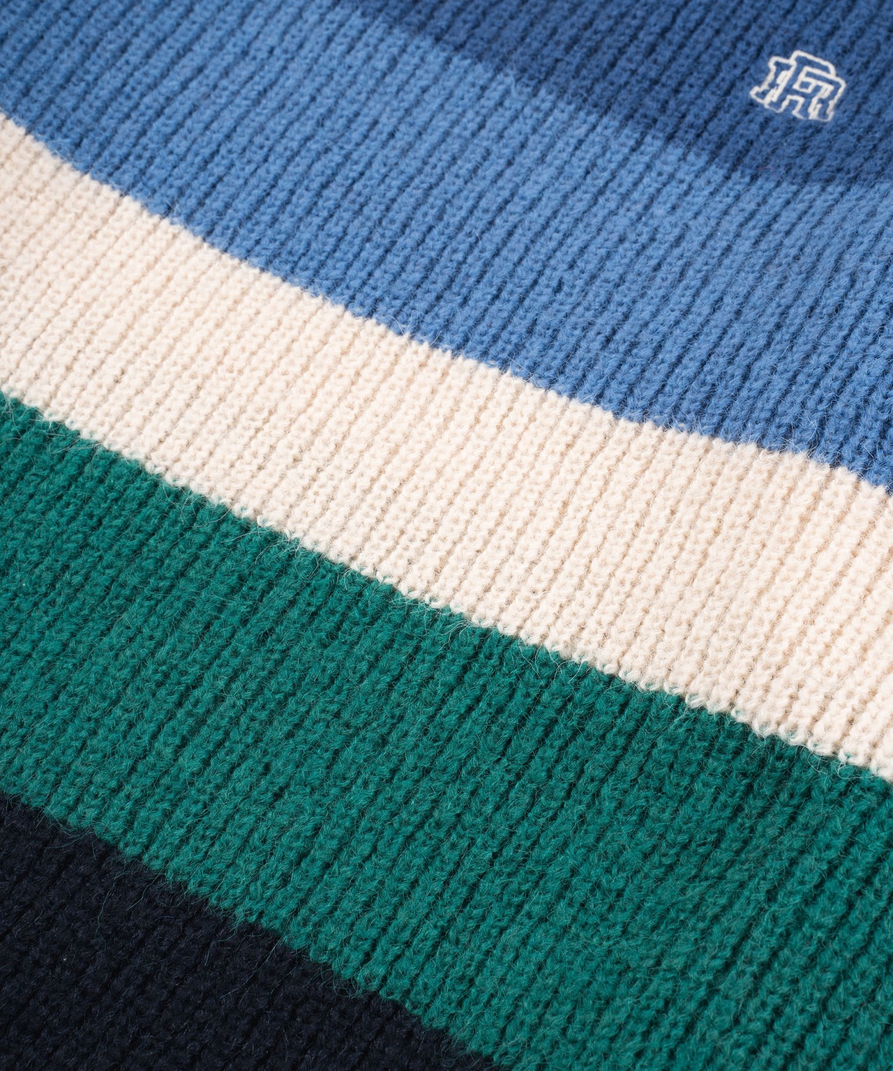 【#Re:room】WOOL COLOR BORDER MOHAIR CREW KNIT［REK113］