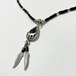 Vintage 925 Silver Bear Paw Pendant Necklace With Onyx Beads