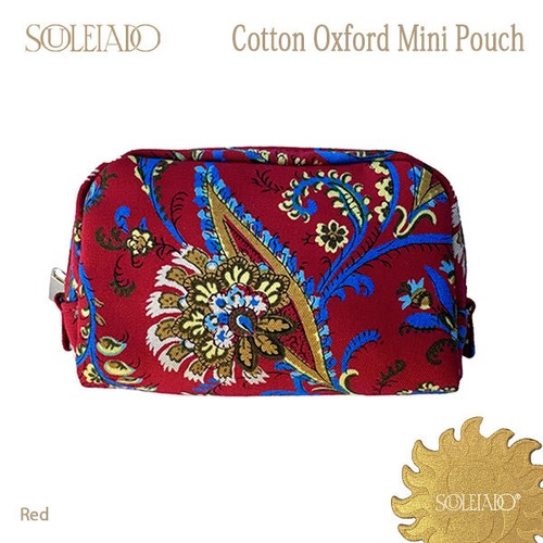 SOULEIADO Cotton Oxford Mini Pouch コットンオックス レッド系 コスメ 小物入れ フランス TOMORROWLAND 正規販売店