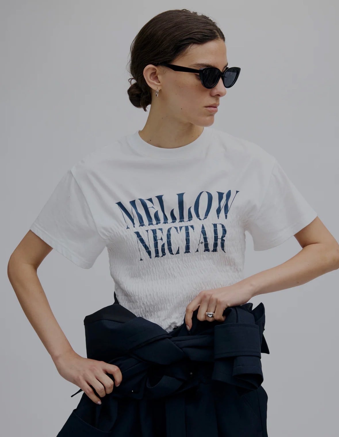 AMERI】MEDI SHIRRING CONCEPT TEE (0226103610280) | CLOAK&CO EC STORE