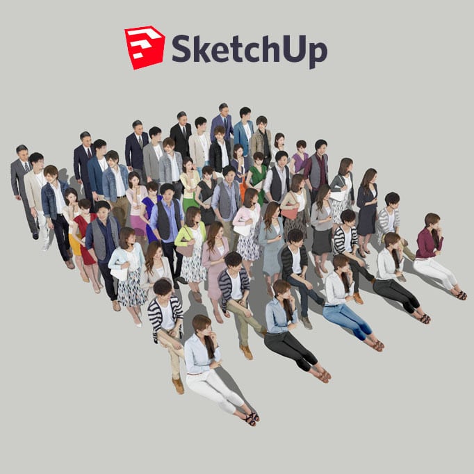  SketchUp素材　3D人物素材-ポーズド 10個セット 002_Posed-set - 画像1