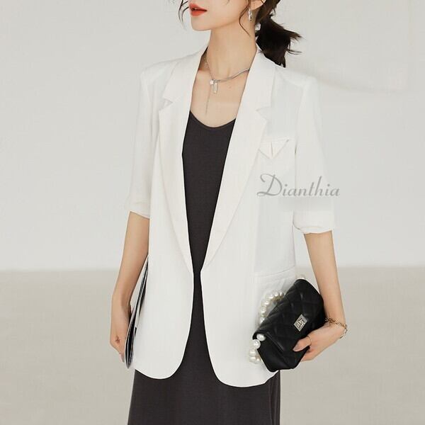 新作 21 2色 春 夏 アウター 夏レディース 春夏ジャケット 夏ジャケット ジャケット レディース テーラードジャケット レディース 半袖 アウター 半袖ジャケットレディース 半袖ジャケット 五分袖 5分袖 通勤服 オフィスカジュアル レディース 大人 きれいめ ホワイト
