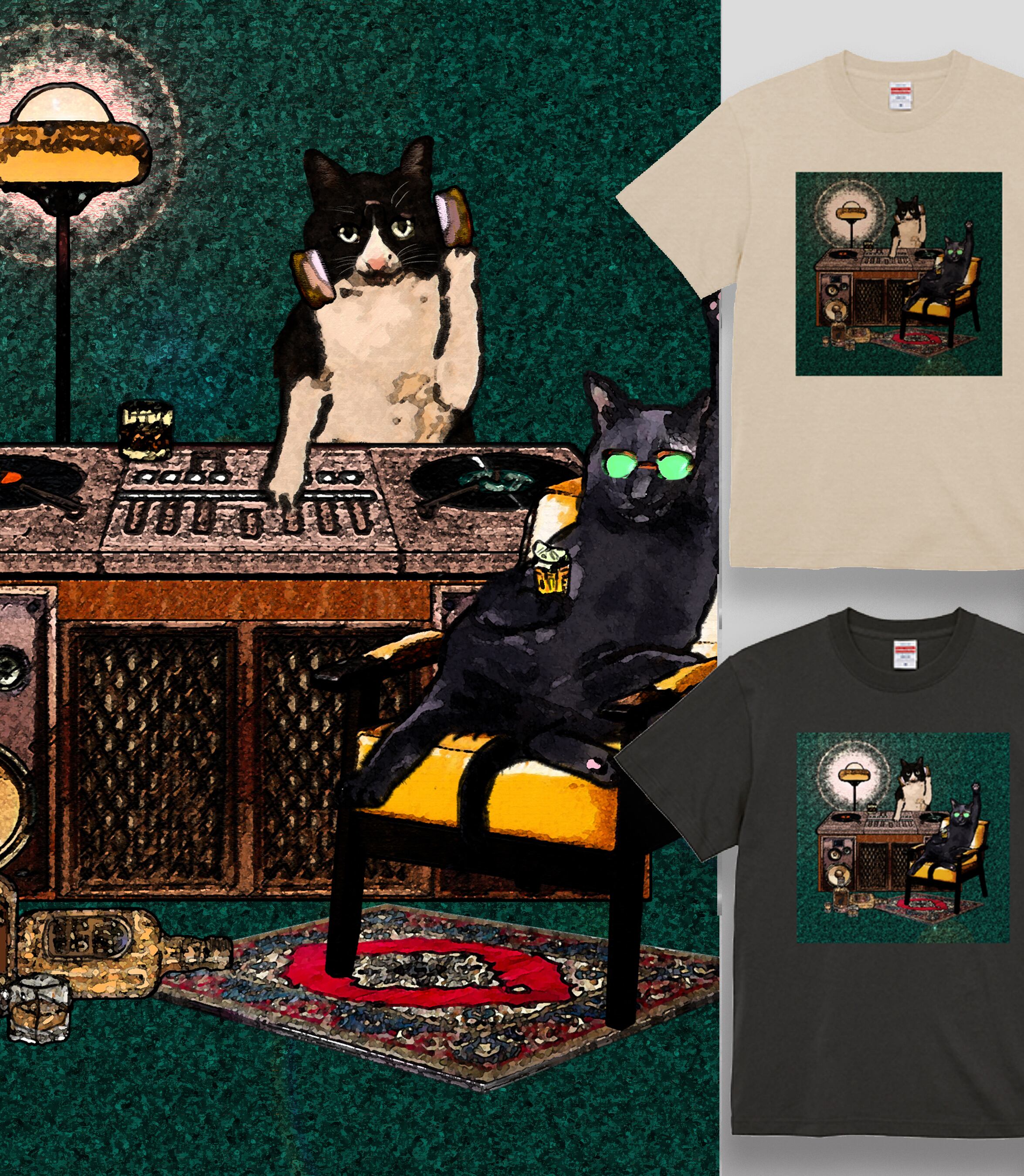 【Tシャツ】DJねこ(2種類)