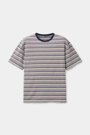 [COOR] Multi Pinstripe T-Shirt (Blue) 正規品 韓国ブランド 韓国通販 韓国代行 韓国ファッション クール クーア クアー 日本 店舗