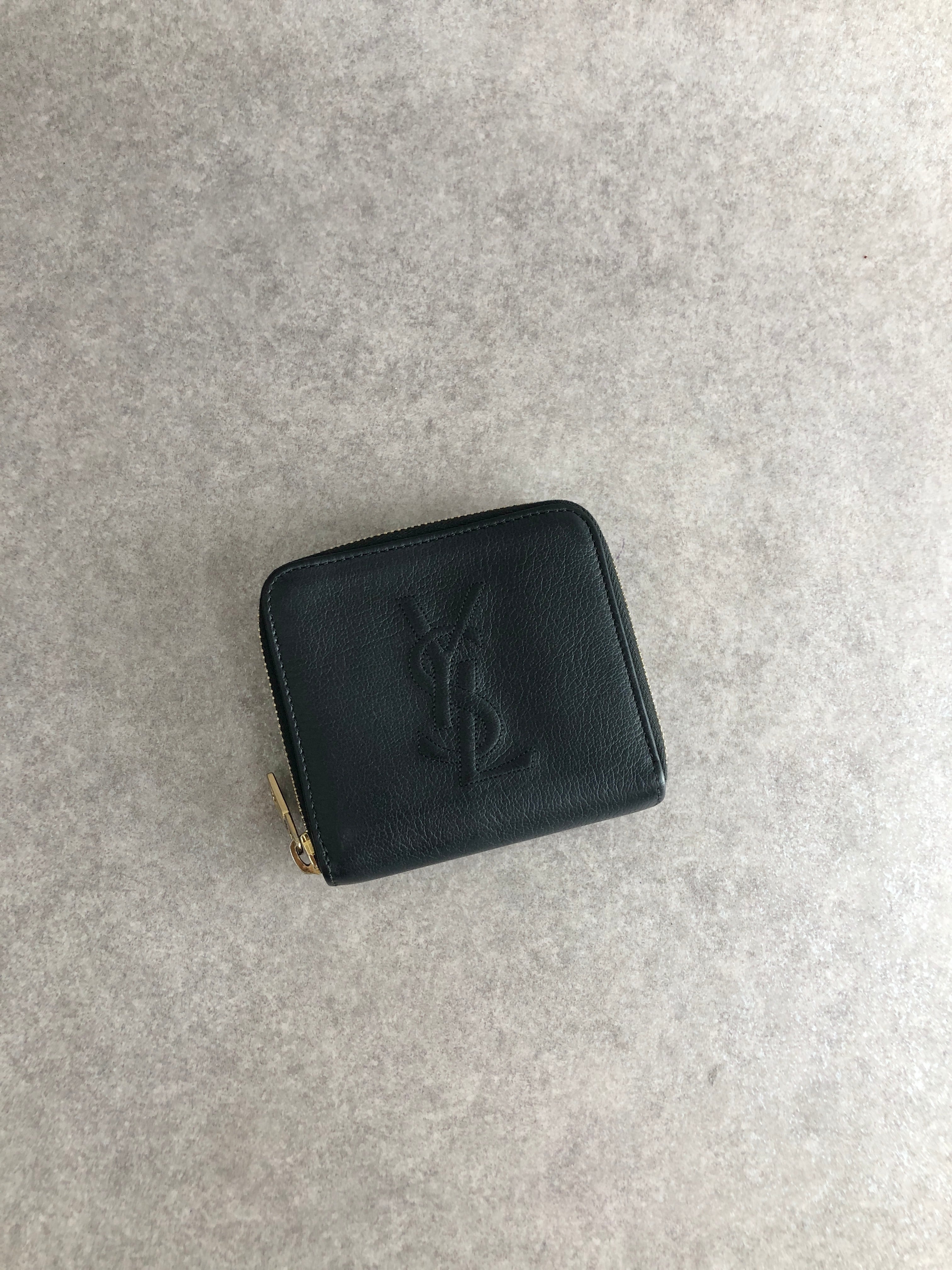  イヴサンローラン オーストレッグ 二つ折り財布 未使用 ヴィンテージ Yves Saint Laurent イヴ・サンローラン 財布 ブラック YSL レザー 2