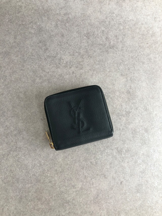 Yves Saint Laurent イヴ・サンローラン 財布 ブラック YSL レザー ２つ折り vintage ヴィンテージ オールド xjddhr