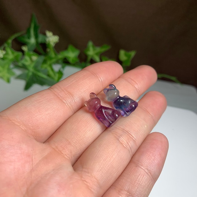 24.ペアセット・可愛いフローライトねこちゃん