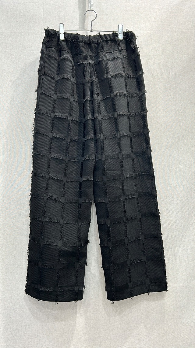 【Knuth Marf】fringe switching pants(unisex) / black