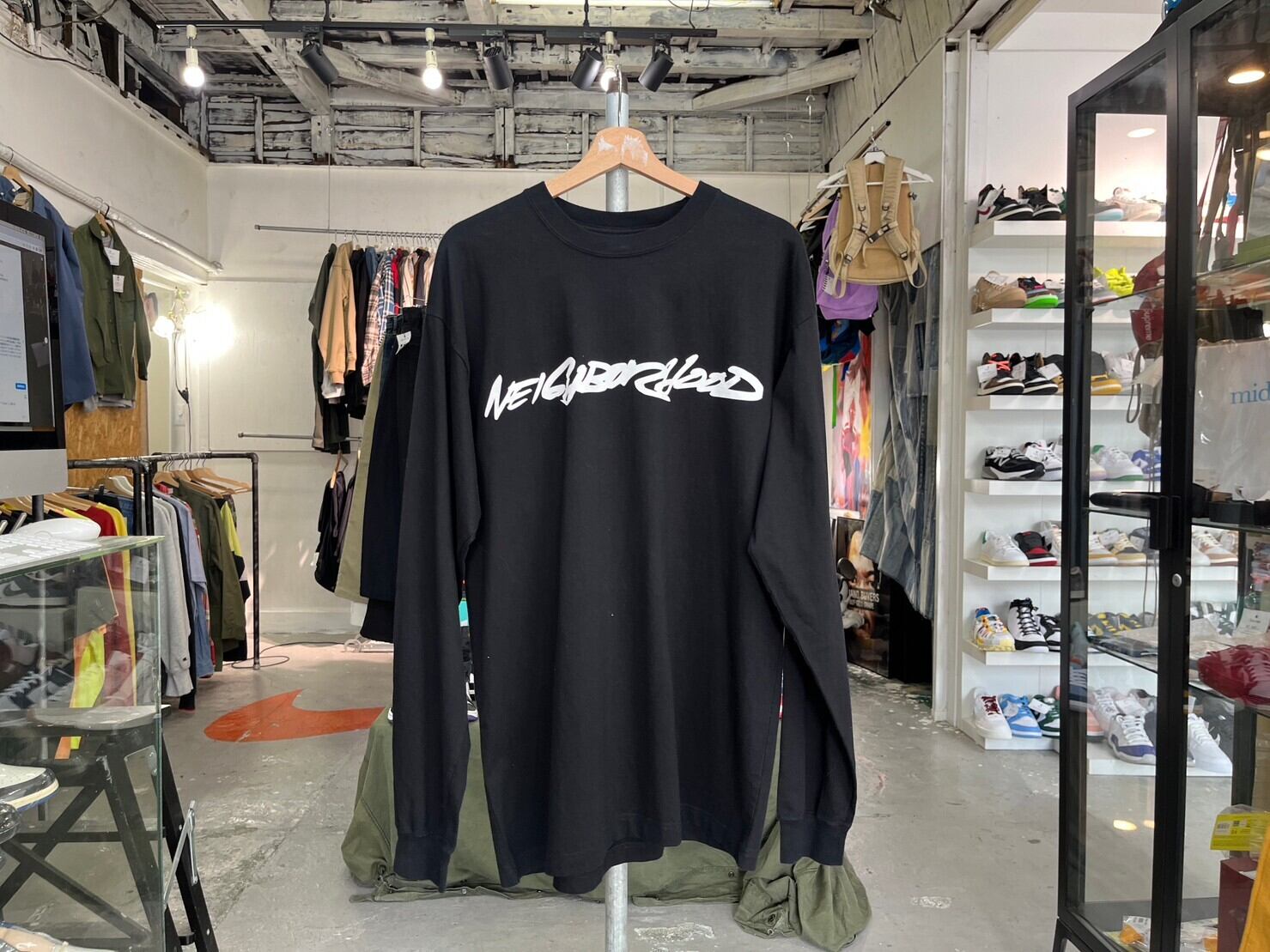 NEIGHBORHOOD × FUTURA FL/C CREW LS TEE BLACK XL 212PCFTN-CSM01 