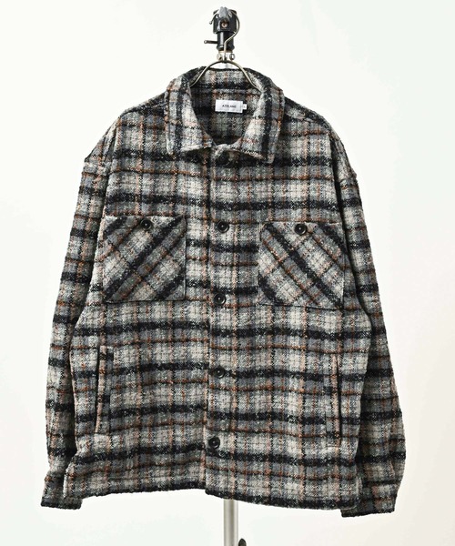 ATELANE Block Tweed CPO Jacket (GRY) 26A-23071