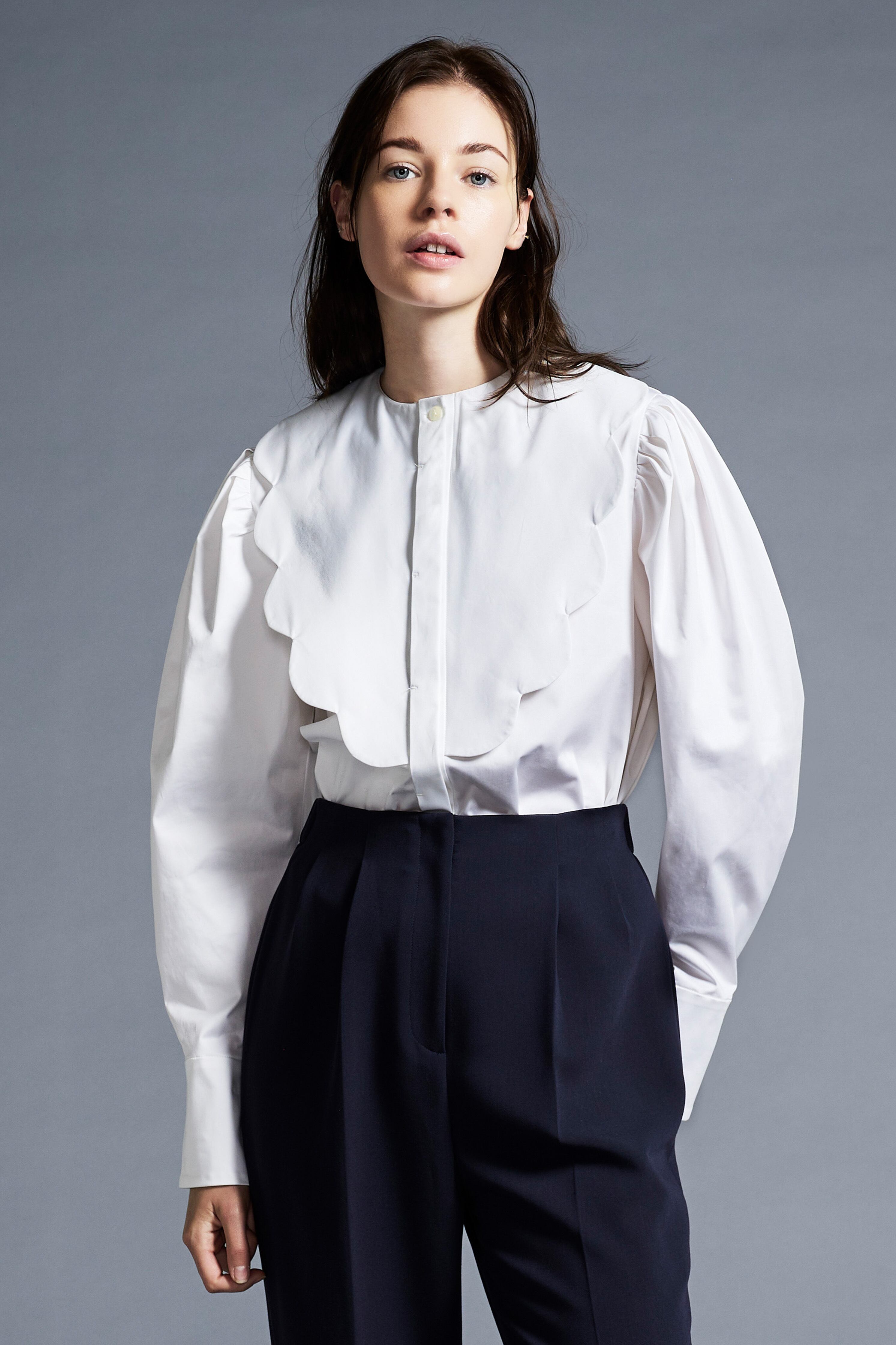 アミカキッズ デニムスカロップドブラウス シャツ　AMICA kids アミカキッズ デニムスカロップドブラウス シャツ AMICA kids - メルカリ