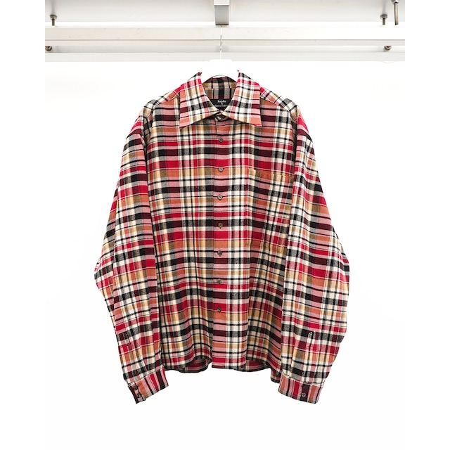 [kujaku] (クジャク) S-782-1  Red Check Oversized Shirt
