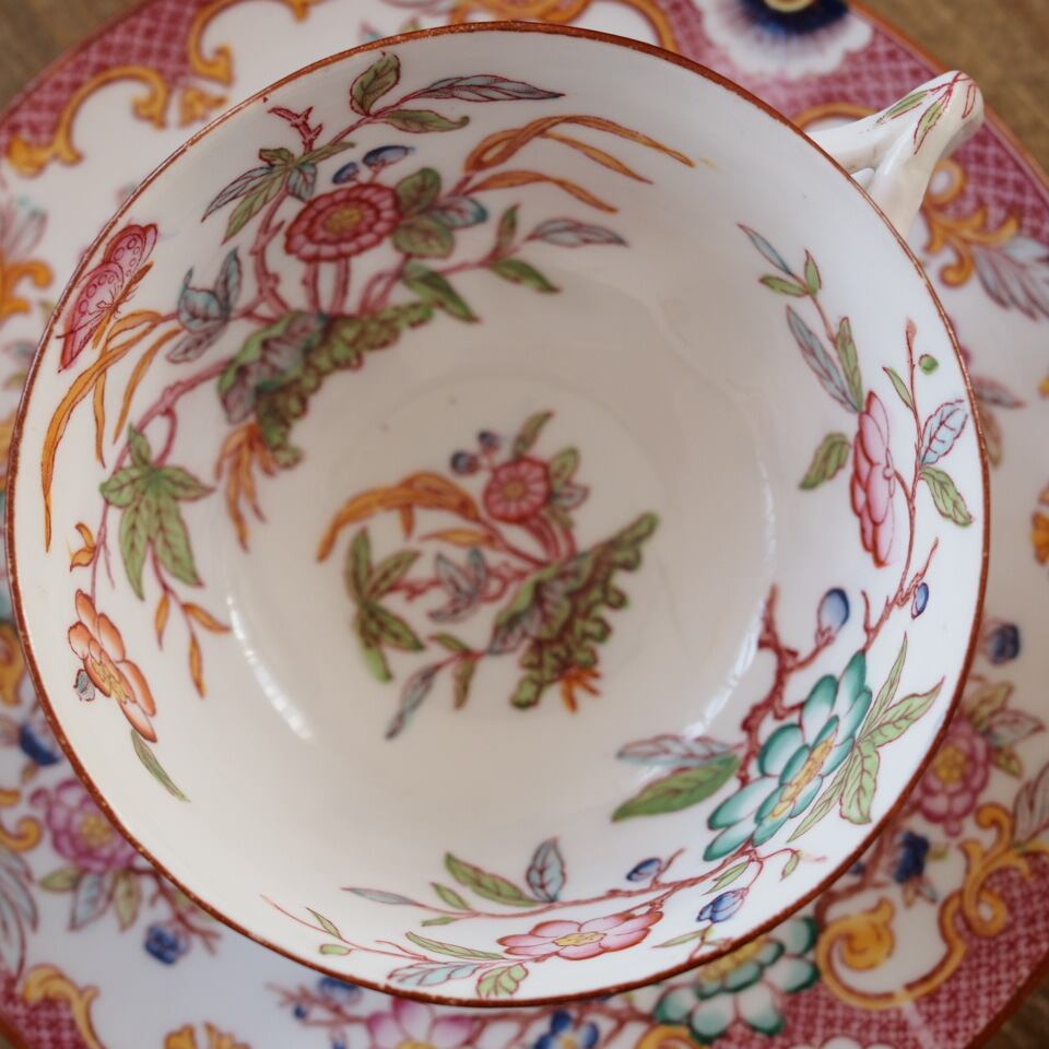 フランスアンティーク サルグミンヌ ミントン216 ピンク カップ