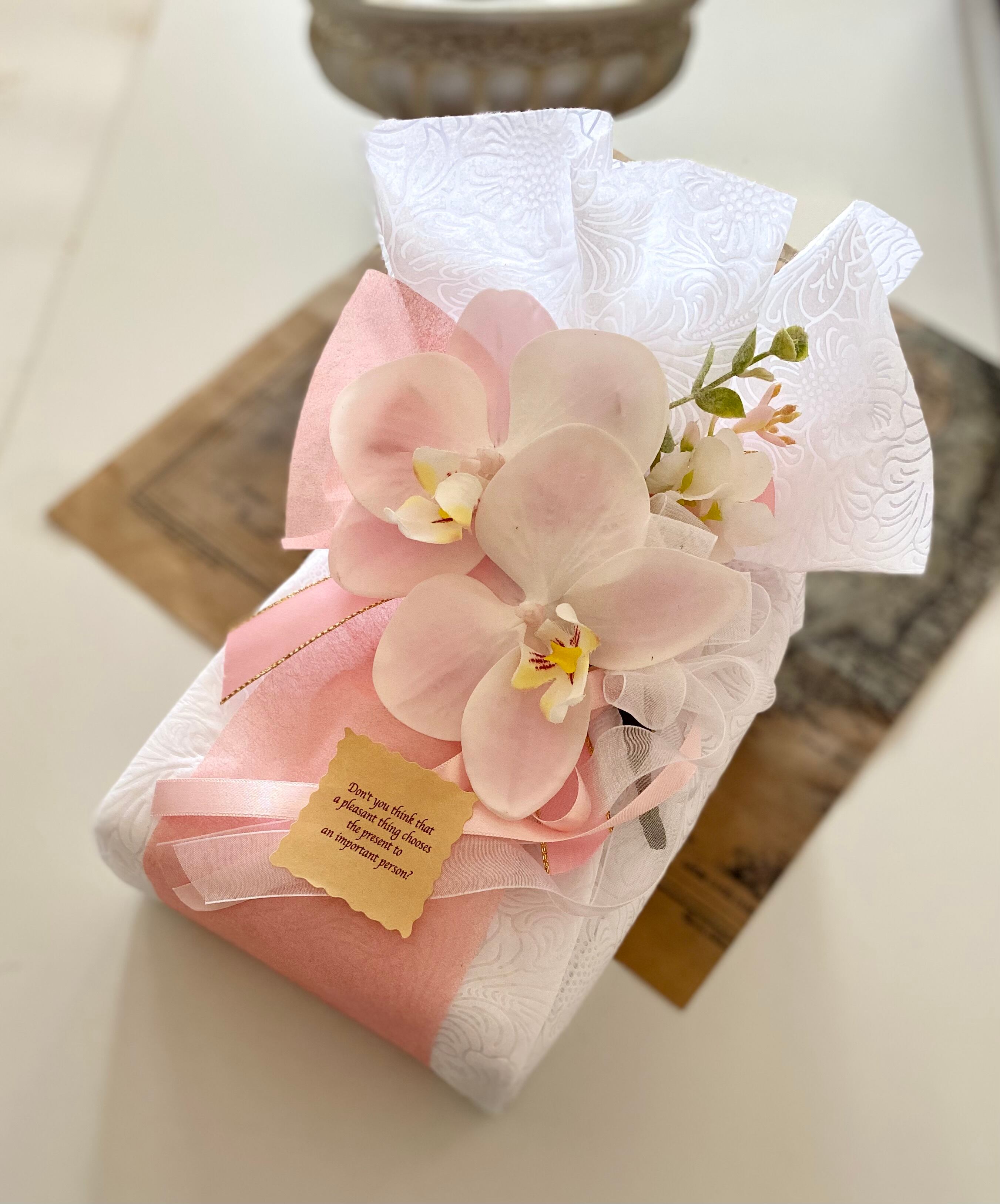 Green Lupineオリジナル ラッピングキット レシピ付き 胡蝶蘭ピンク 誕生日 お祝い 記念日 Green Lupine